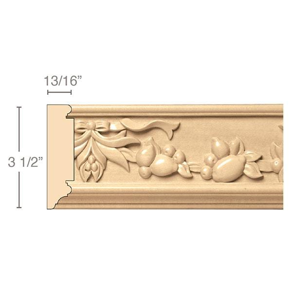 Sicilian Frieze(Repeats 9 1/4), 3 1/2''w x 13/16''d x 8' length, Resin is priced per 8' length Carved Mouldings White River Hardwoods   