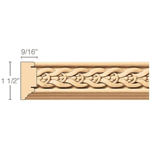 Running Weave(Repeats 3/4), 1 1/2''w x 9/16''d x 8' length, Resin is priced per 8' length Carved Mouldings White River Hardwoods   