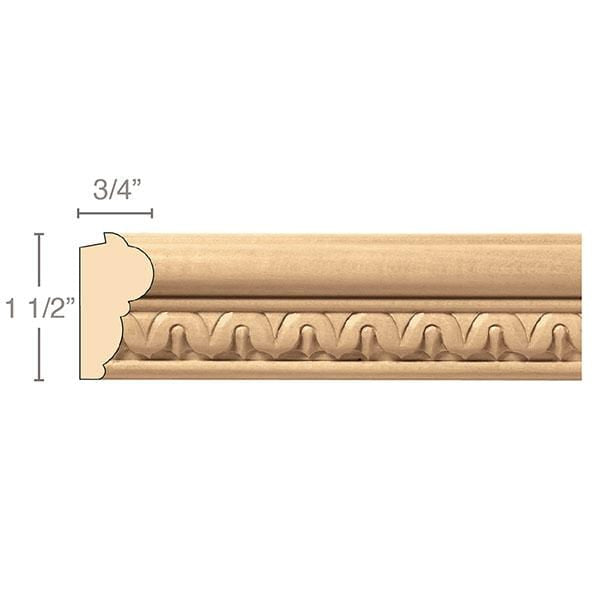 Lamb's Tongue Lipping Panel Mould(Lips 1/4 to 1/2), 1 1/2''w x 3/4''d x 8' length, Resin is priced per 8' length Carved Mouldings White River Hardwoods   