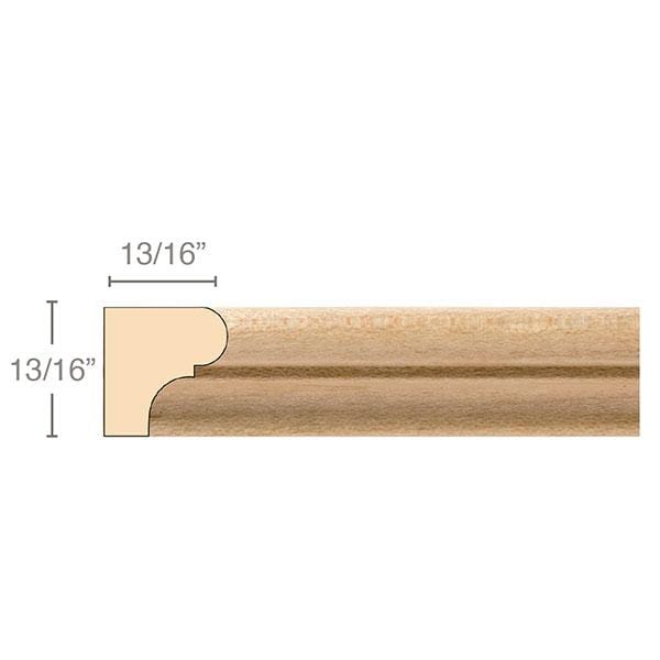 Parting Strip, 13/16''w x 13/16''d x 8' length, Resin is priced per 8' length Carved Mouldings White River Hardwoods   