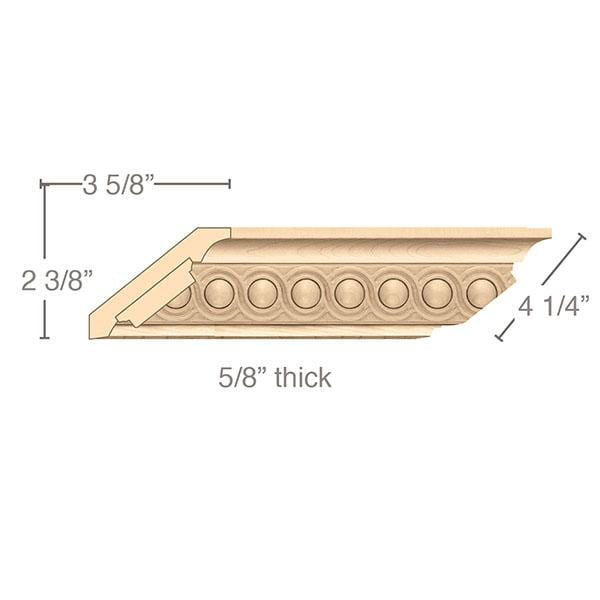 Crown Moulding With Infinity Insert, 4 1/4"w x 5/8"d x 8' length