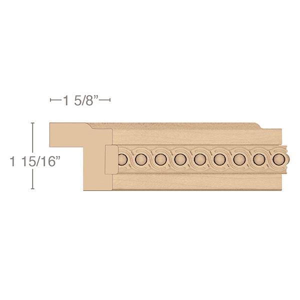 Contemporary Light Rail Moulding With Infinity Insert, 1 15/16"w x 1 5/8"d x 8' length Carved Mouldings Brown Wood, Inc   