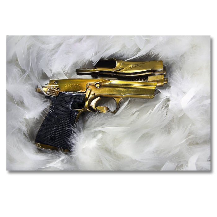Goldfinger - Photo is made using crushed guns taken off the street by the police. Photograph The American Artist   