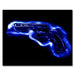 Blue Horse, Photo is made using crushed guns taken off the street by the police. Photograph The American Artist   