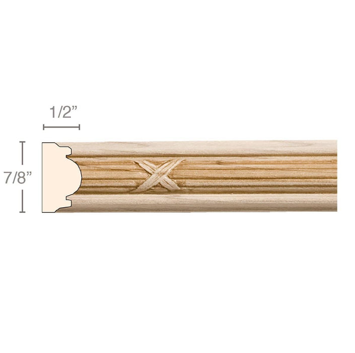 Reed and Ribbon, 7/8"w x 1/2"d Panel Mouldings White River Hardwoods   