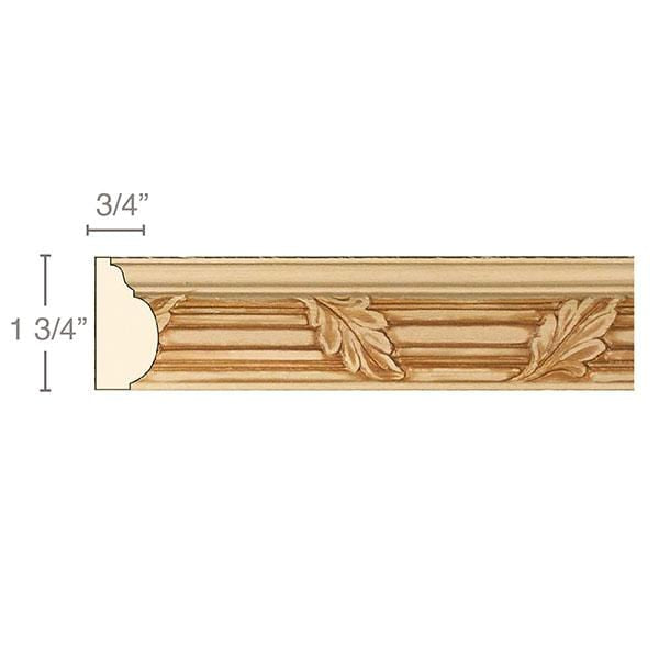 Reed and Leaf, 1 3/4''w x 3/4''d Panel Mouldings White River Hardwoods   