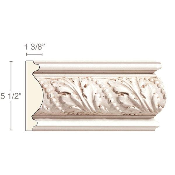 Acanthus with Pearls (Repeats 4 1/2), 5 1/2''w x 1 3/8''d Panel Mouldings White River Hardwoods   