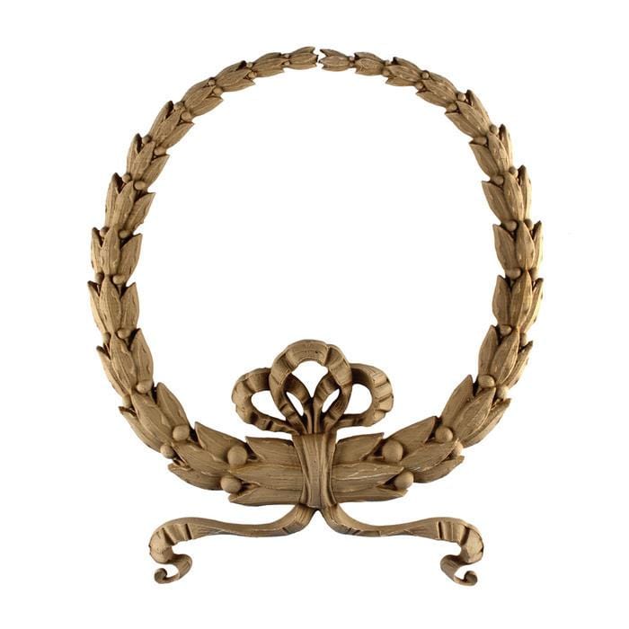 Empire Wreath Onlay, 7"w x 8"h x 1/2"d, Made to Order, Not Returnable, MINIMUM ORDER AMOUNT $200