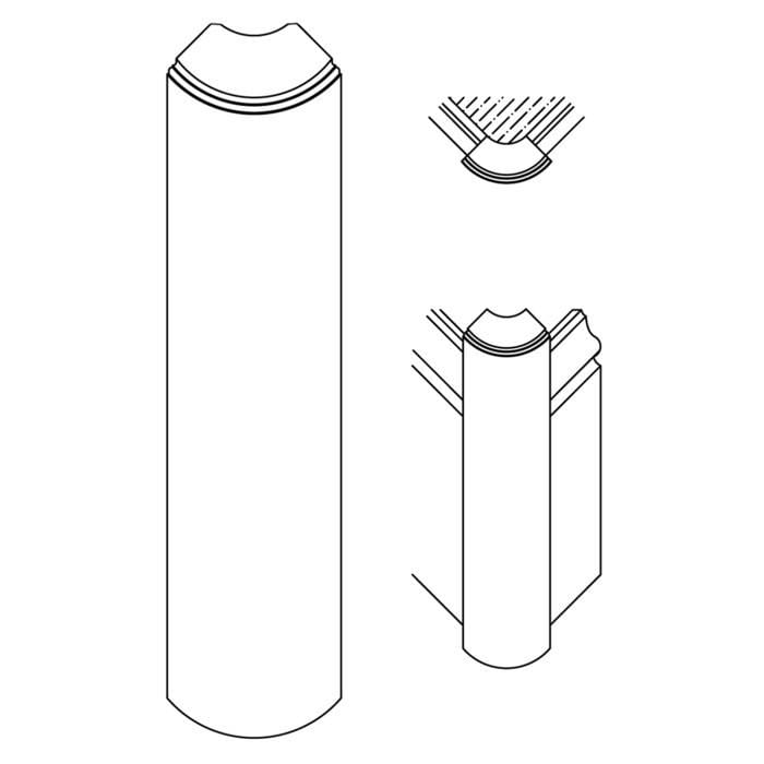 Base Corner 2 1 16 W X 8 1 2”h X 15 16 D Fits 3 4 Bullnose