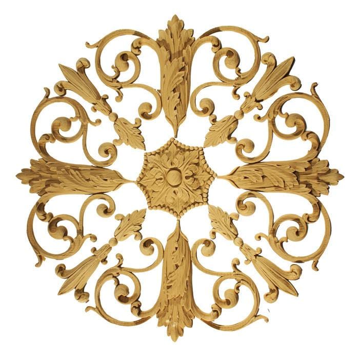 Empire Rosette Medallion, 15"w x 15"h x 1/2"d, Made to Order, Not Returnable, MINIMUM ORDER AMOUNT $200 Onlays - Composition Ornament Decorators Supply   