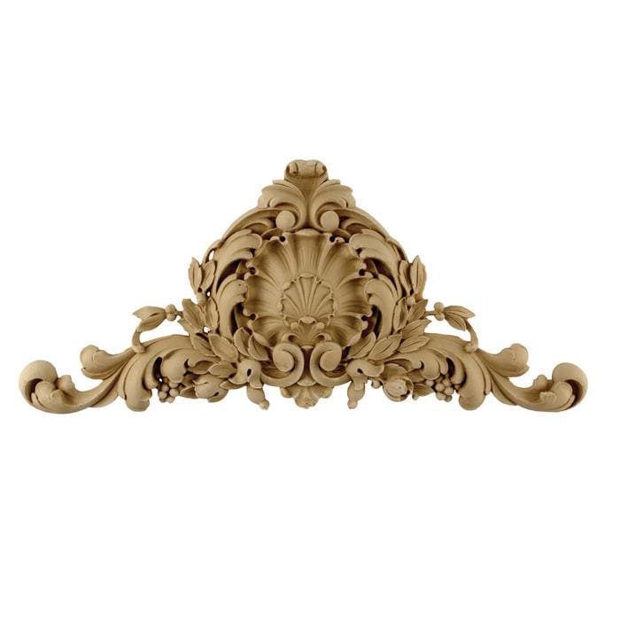 French Renaissance Cartouche, 14"w x 6 1/4"h x 3/8"d, Made to Order, Not Returnable, MINIMUM ORDER AMOUNT $200 Onlays - Composition Ornament Decorators Supply   