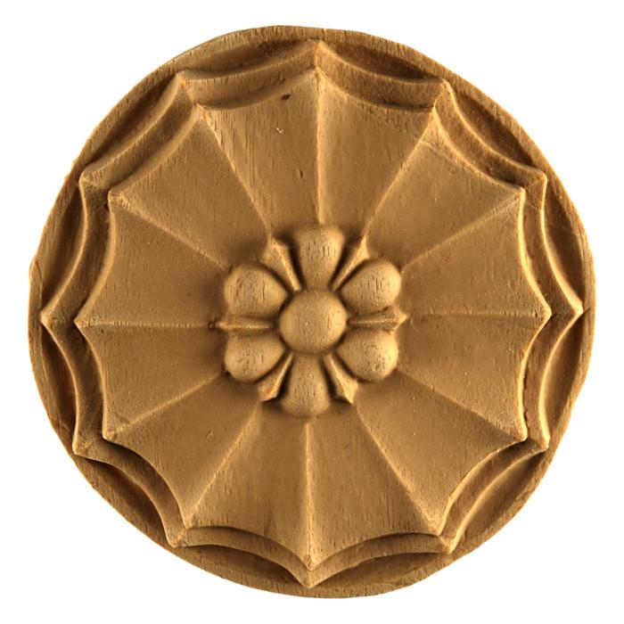 Colonial Circle Rosette Onlay, 3 7/16"w x 3 7/16"h x 3/8"d, Made to Order, Not Returnable, MINIMUM ORDER AMOUNT $200